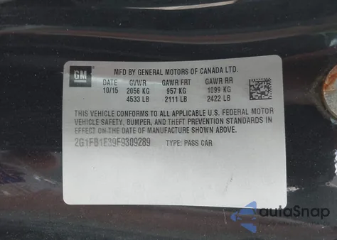 2015 Chevrolet Camaro 2Ls from USA, damaged, VIN 2G1FB1E39F9309289